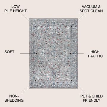 Sierra modern Persian Vintage Medallion Area Rug